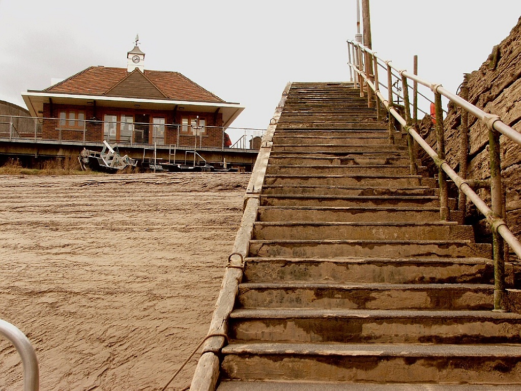Steps up the bank leading to the pavilion