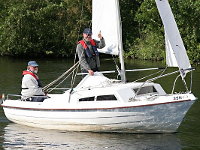 Ian Ruston at the helm in Horning